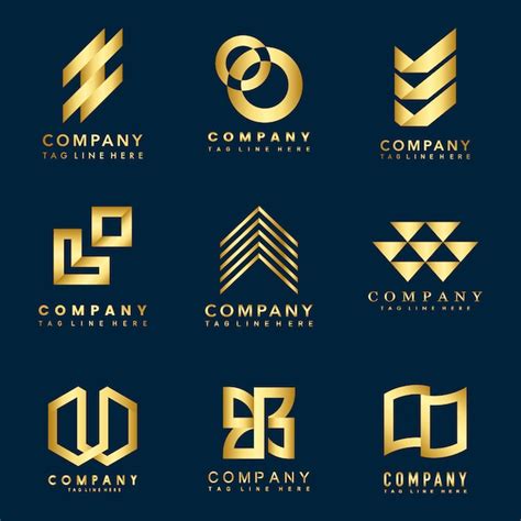 Set of company logo design ideas vector | Free Vector