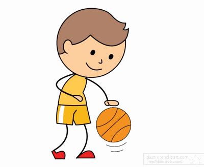 Sports Clipart - boy-bouncing-basketball-animated - Classroom Clipart