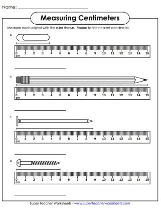 Centimeter Measurement Worksheet