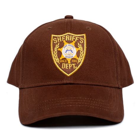 Hat Sheriff's Dept Appliqué Unisex-Adult One-Size Cap Brown - CL11Q5H2BBP