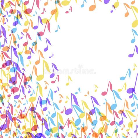 Colorful Music Notes Border Frame. Vector Illustration Background Stock Vector - Illustration of ...