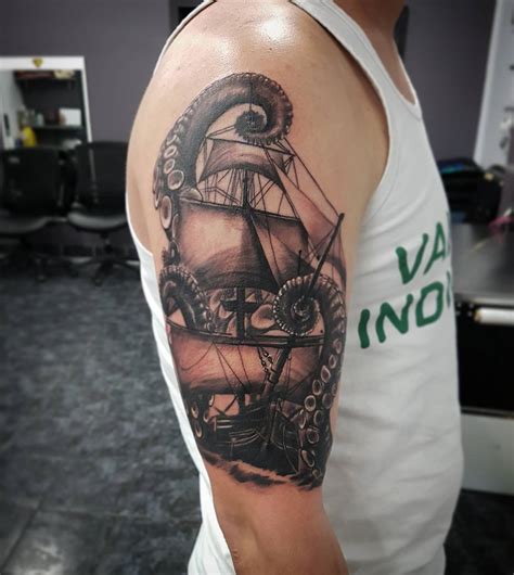 95+ Best Pirate Ship Tattoo Designs & Meanings - (2019)