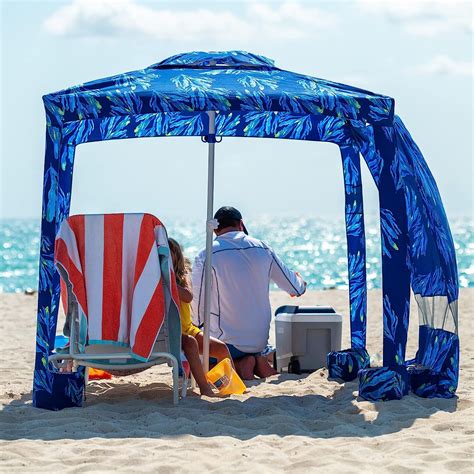 HANTU Beach Cabana,6.2'×6.2' Beach Canopy,Easy Set up and Take Down,Cool Cabana Beach Tent with ...