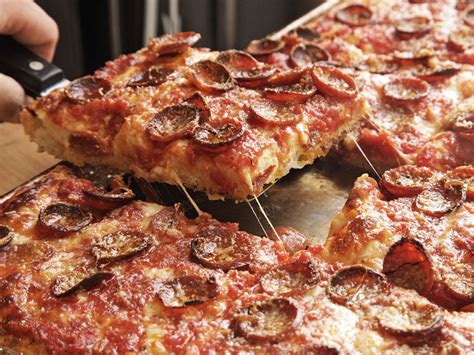 Sicilian Pizza With Pepperoni and Spicy Tomato Sauce Recipe | Serious Eats