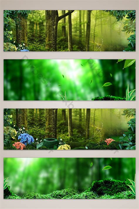 Fantasy plant green forest banner poster background | Backgrounds template PSD Free Download ...