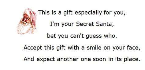 Secret Santa Poems, Clever Sayings