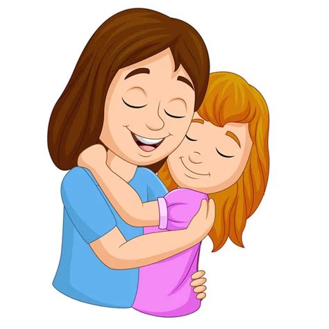 Illustration Mother Hugging Her Daughter Stock Vector Image by ©tigatelu #254543114