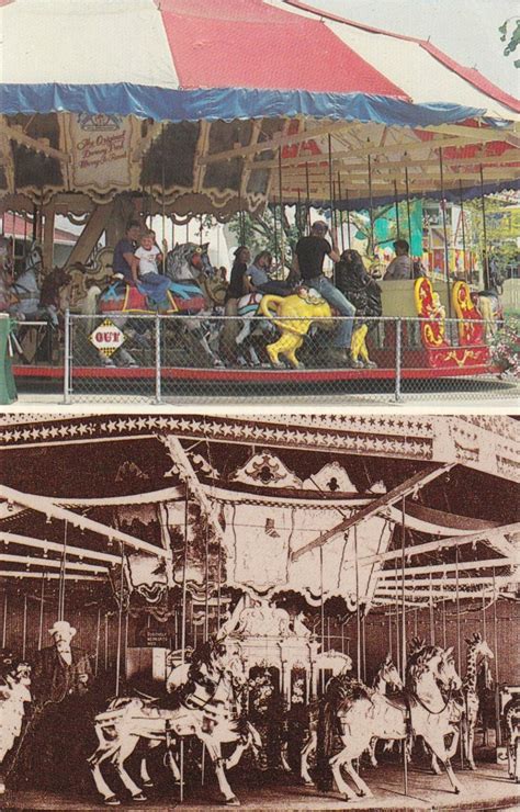 Dorney Park carousel, bottom photo dated 1917 with Jacob Plarr, top photo dated 1980s. | Dorney ...