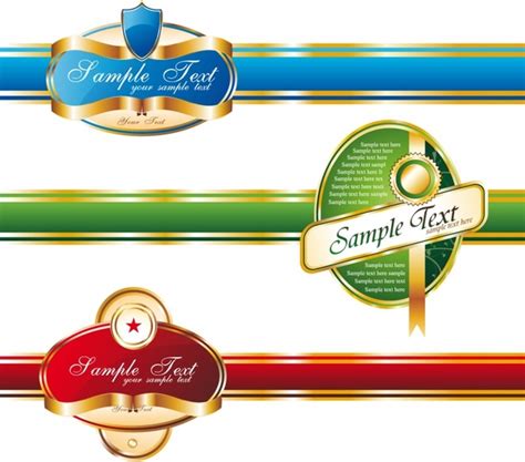 Ribbon label template shiny colored modern design Vectors images graphic art designs in editable ...