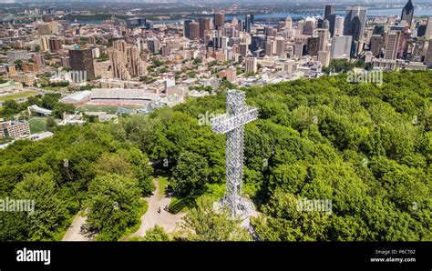 Mount Royal Cross or Croix du Mont Royal, Montreal, Canada Stock Photo ...