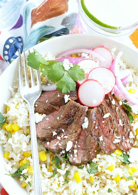 Grilled Carne Asada Burrito Bowls - Foodtastic Mom