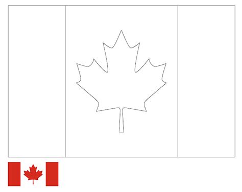 Coloring Page | Flag of Canada | Drawing | Outline Vectors | Free Download | Printable