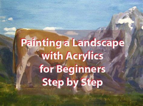 "Cow on Mountain" Landscape Acrylic Painting: Step-by-Step Process - FeltMagnet