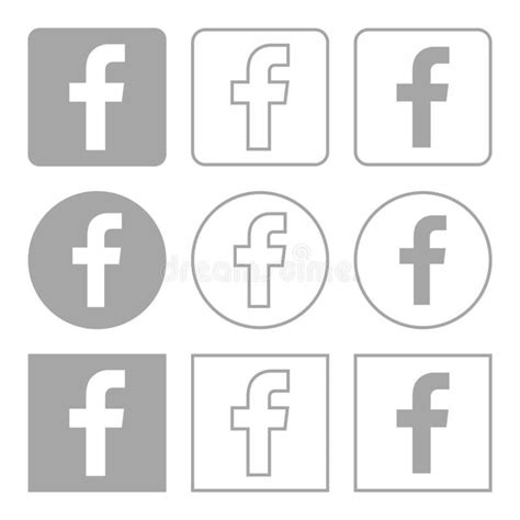 Illustration about Facebook logo gray icons on white background ...