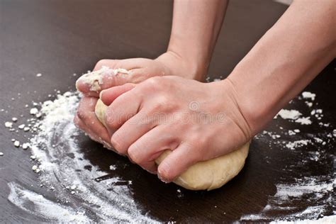 Kneading dough stock photo. Image of human, baker, preparation - 12085668