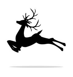 Deer jumping silhouette Royalty Free Vector Image