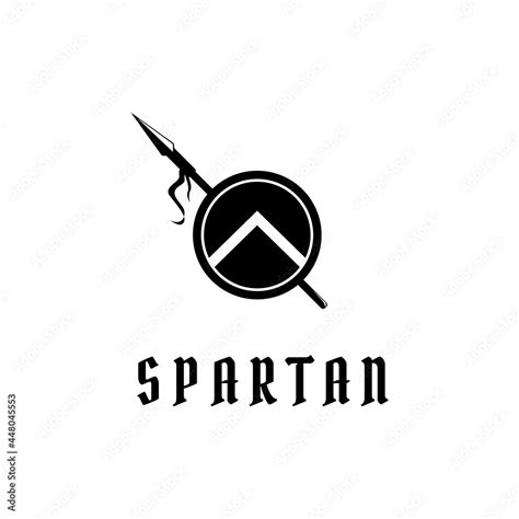 Spartan shield and spear logo Stock Vector | Adobe Stock