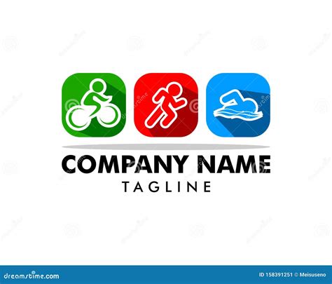 Triathlon Event Logo, Swim, Run and Bike Icons Stock Vector ...