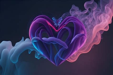 Premium AI Image | A heart rainbow smoke