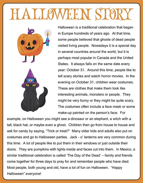 Free Halloween Stories Printables