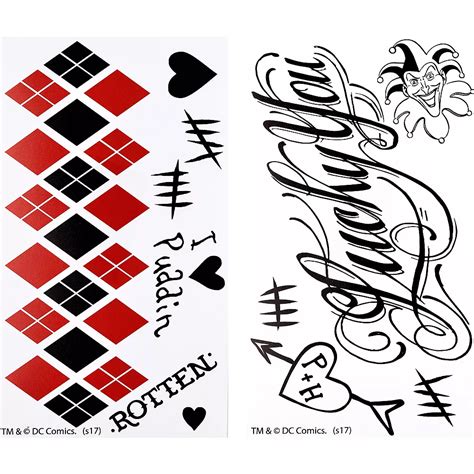 Harley Quinn Tattoos 12ct - Suicide Squad | Party City Canada