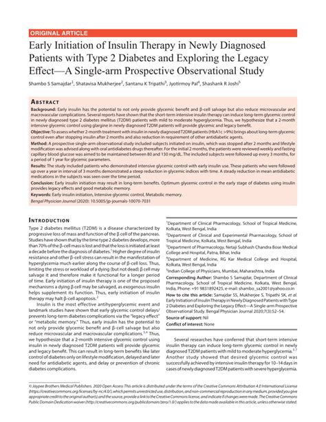 (PDF) Early Initiation of Insulin Therapy in Newly Diagnosed Patients ...