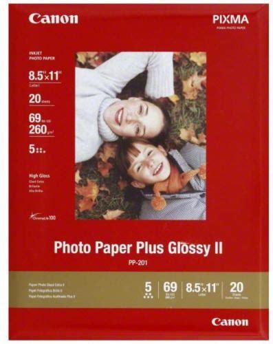 Canon Pixma Photo Paper Plus Glossy II Inkjet Paper - 20 Sheets - White ...