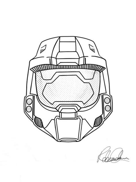 Halo Master Chief Helmet Drawings