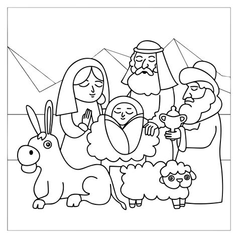 Free Printable Nativity Scene Coloring Pages - Portal Tribun