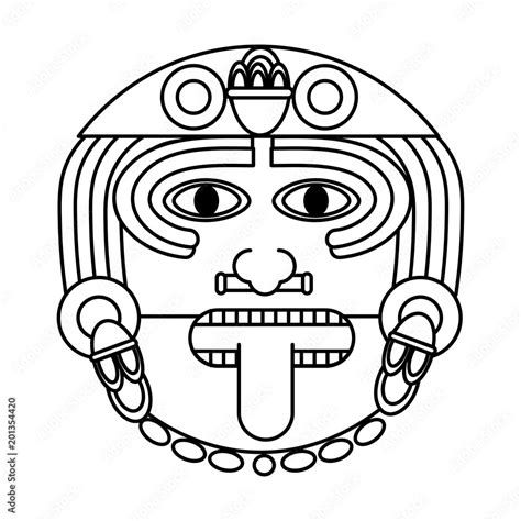 Aztec Sun God Face