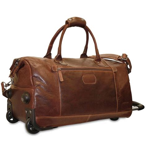 Jack Georges Voyager Leather Wheeled Duffle Bag #7520