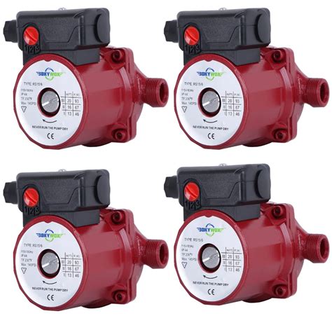 4 PCS *NPT 3/4'', 3 Speed Hot Water Circulation Pump 110 120V Solar Heater Circulator ...