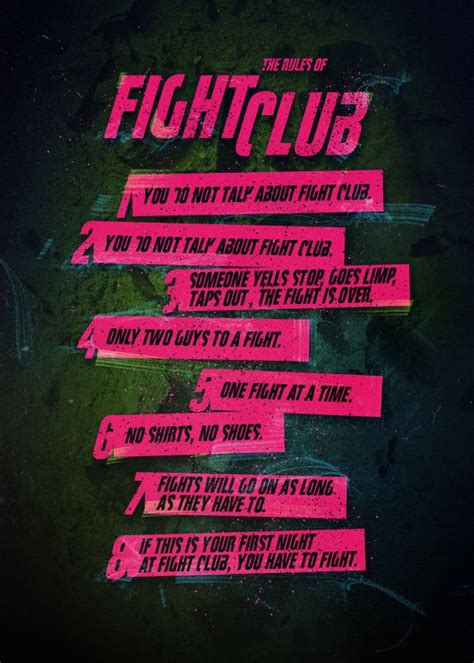 Pin by joaco cordova on Movies | Fight club rules, Fight club, Fight club poster