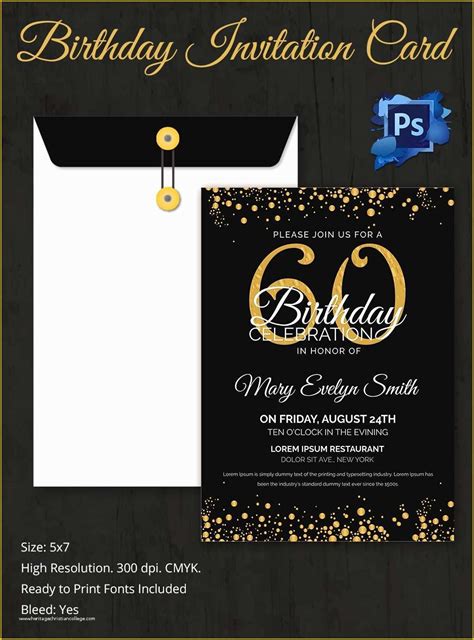 Surprise 60th Birthday Invitation Templates Free Of Birthday Invitation ...