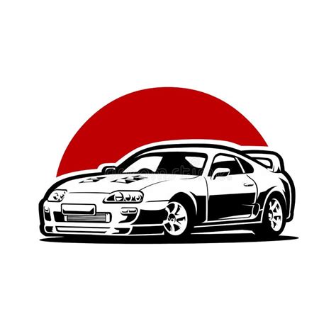 Japanese Sport Car Silhouette Vector Art Isolated. JDM Car Vector Art Stock Vector ...