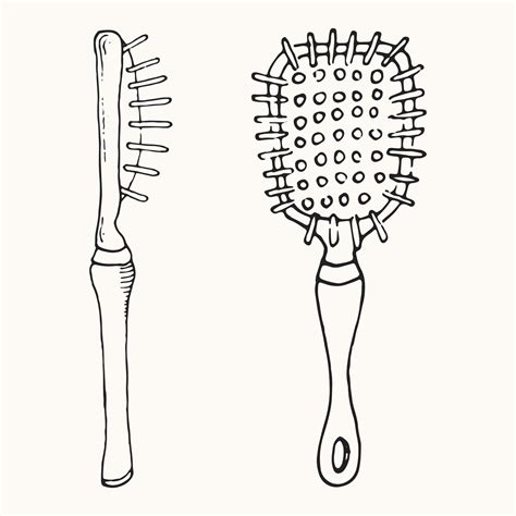 Hair brush. Hand draw doodle illustration 4187922 Vector Art at Vecteezy