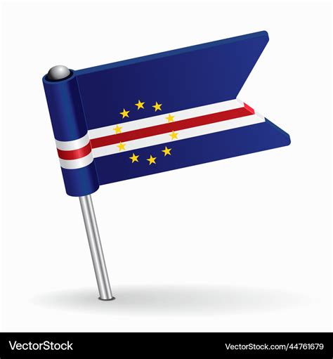 Cape verde flag map pointer layout Royalty Free Vector Image