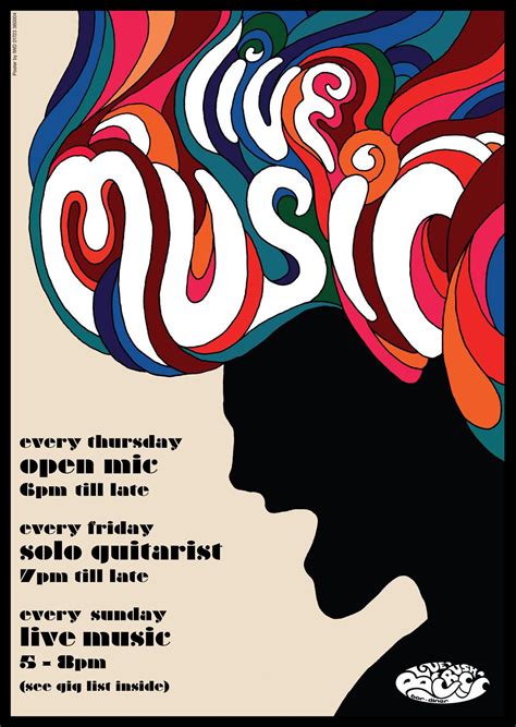 Image and Type. Poster for live music. Wacky typography in the hair with a simple silhouette ...