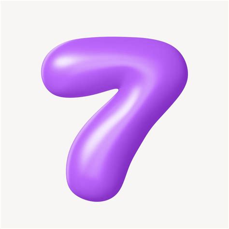 7 number seven, 3D purple | Free Photo - rawpixel