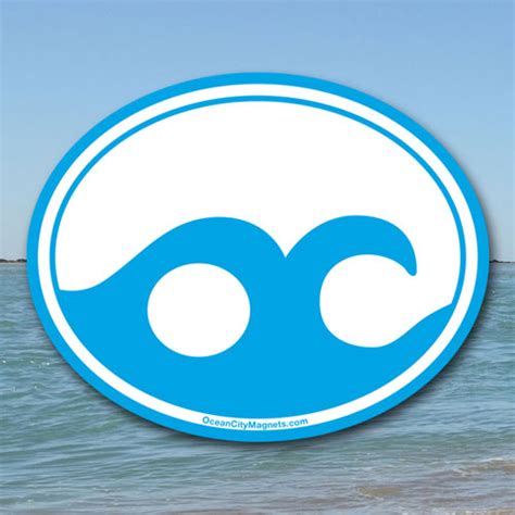 Ocean City Stickers - Ocean City Wave Blue Sticker