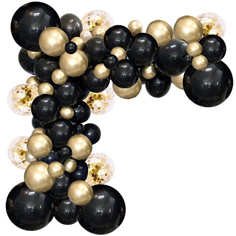 Buy Black and Gold Balloon Garland Kit, 114Pcs Black and Gold Balloons ...