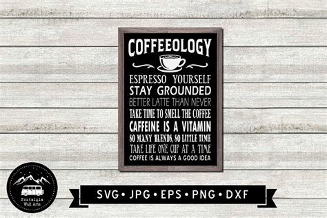 Funny Coffeeology Sign SVG, Funny Coffee Sign DIY, Coffee Art, Coffee ...