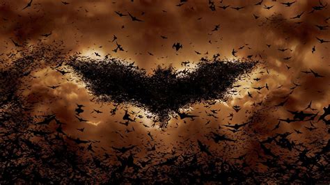 HD wallpaper: flock of bats creating Batman logo on sky digital ...