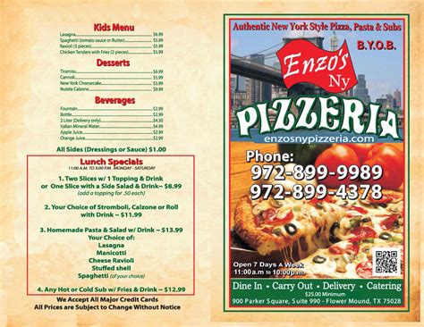 Full Menu - Enzo's Ny Pizzeria