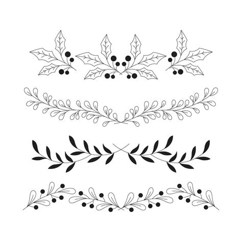 hand drawn black and white border leaves vector illustration 18715539 Vector Art at Vecteezy