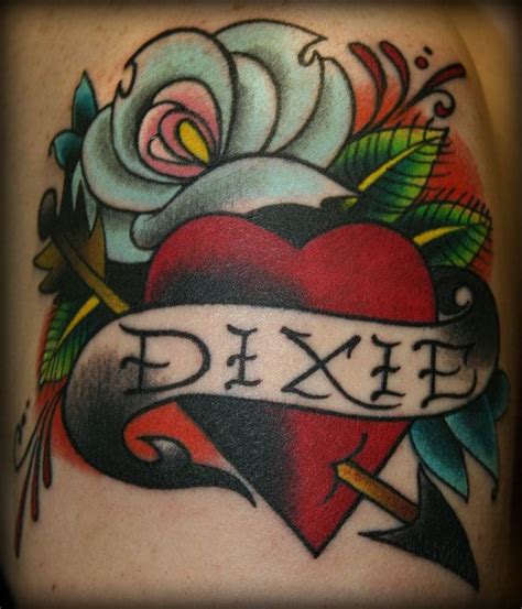 Heart of Dixie by JasonBlanton | Heart tattoos with names, Traditional heart tattoos, Tattoos