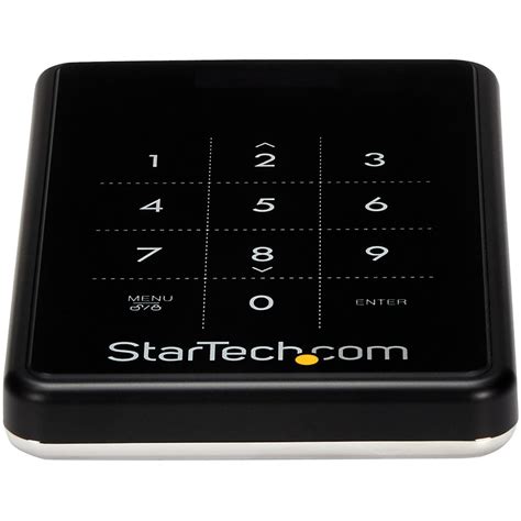 Startech .com USB 3.0 encrypted SATA III enclosure for 2.5in hard driveportable external HDD ...