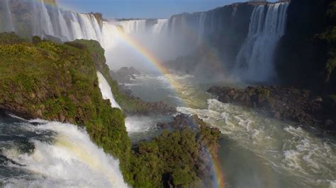 Iguazu Falls with Rainbow · Free Stock Video