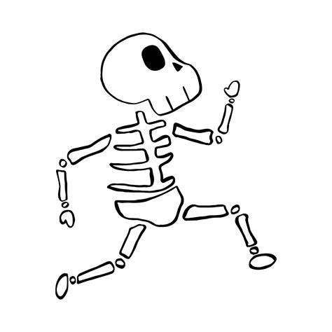 Vector illustration of Halloween Skeleton cartoon line on white background. 11500740 Vector Art ...