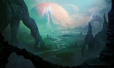 Alien Planet by AlynSpiller on DeviantArt | Fantasy landscape, Fantasy art landscapes, Sci fi ...